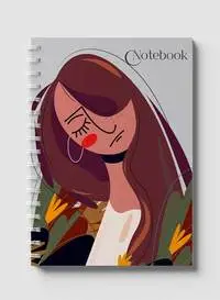 Lowha Spiral Notebook With 60 Sheets And Hard Paper Covers With Classical Theme Woman Design, For Jotting Notes And Reminders, For Work, University, School