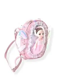 حقيبة ظهر بتصميم دمية لطيفة من رالي للفتيات باللون الوردي
