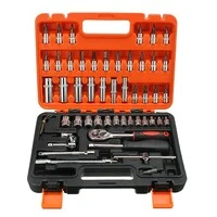 Generic Reversible Ratchet Handle With Metric Inch Sockets 53 Pcs Quick Release Ratchet Wrench Set