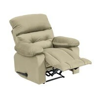 In House Velvet Classic Recliner Chair - Dark Ivory - NZ60