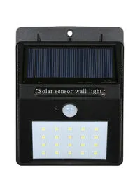 Generic مصباح حائط يعمل بالطاقة الشمسية قابل للشحن باللون الأسود 12.4x9.6x4.8سم