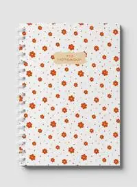 Lowha Spiral Notebook With 60 Sheets And Hard Paper Covers With Flowers Design, For Jotting Notes And Reminders, For Work, University, School
