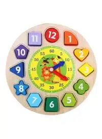 Generic Digital Geometry Clock Wooden Blocks Toy