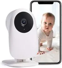 شاشة كاميرا Nooie Baby للأماكن الداخلية، هاتف ذكي لمراقبة الأطفال واي فاي 2.4 جيجا هرتز، كشف الحركة والصوت، رؤية ليلية بدقة 1080 بكسل عالية الدقة، صوت ثنائي الاتجاه، تخزين SD أو سحابي