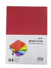 Masco 50-Sheets A4 Plain Brief Card Paper, Red