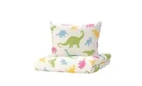 Duvet cover and pillowcase, dinosaur/multicolour150x200/50x80 cm