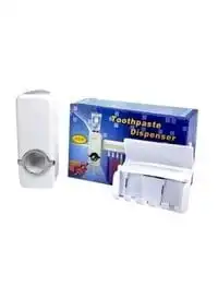 Generic Toothpaste Dispenser With Toothbrush Holder Set White