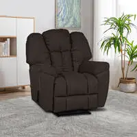 Penhaligon's Linen Rocking Recliner Chair - Dark Brown