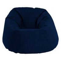 In House Solly Linen Bean Bag Chair - Medium - Dark Blue