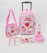 Back To School Set Bag Class @ Akt 6 Items (16" Trolley, Lunch Box, Pencil Case, Name Labels, Water Bottle, Lunch Bag)