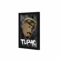 Lowha Tupac Wall Art Wooden Frame Black Color 23X33cm