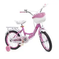 Mountain Gear Princess Kids Cycle With Hand Brake Tools Carrier Seat And Basket Girls Pink 12 Inch