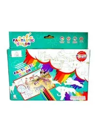 Rally Washable Coloring Mat For Kids With Coloring Pens 60X40Cm