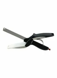 Generic 2-In-1 Kitchen Knife And Cutting Board Scissors Silver/Black