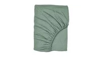 Fitted sheet, grey/green160x200 cm