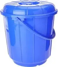 Royalford Plastic Bucket With Lid, 25 Liter, Blue