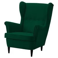 كرسي إن هاوس كينج كتان بجناحين - أخضر داكن - E3