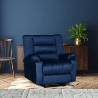 In House Velvet Rocking Recliner Chair - Dark Blue - Nice 02