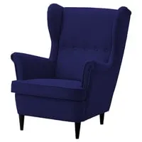 كرسي إن هاوس كينج كتان بجناحين - أزرق داكن - E3