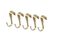 Hook, polished/brass-colour, 7 cm,5pack