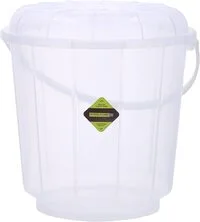 Royalford Transparent Bucket With Lid, 25L Plastic Bucket Rf10696, Comfortable Handle For Easy Grip, Multifunctional, Ideal For Home, Garden, Diy Bucket, Leakproof Bucket With Lid