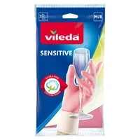 Vileda Sensitive Reusable Gloves Pink M/8