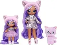 Mga Entertainment Na Na Na Surprise, Family, Soft Lavender Kitty Family, Doll Set Of 3 With 2 Fashion Dolls And 1 Pet, Multicolor, 19 Cm, 575962Euc