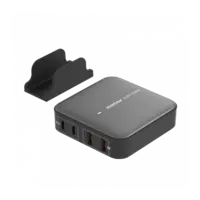 شاحن سطح المكتب Momax One Plug GaN بقوة 100 واط و4 منافذ ومنفذين USB-C ومنفذين USB-A - أسود