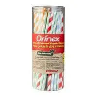 Orinex colored paper straws 100 pieces