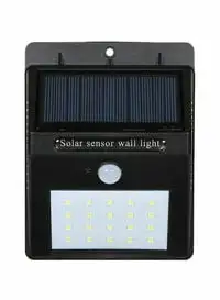Generic Rechargeable Solar-Powered Wall Light Black 12.4X9.6X4.8Centimeter