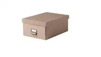 Storage box with lid, dark beige25x36x15 cm