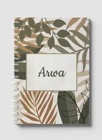 Lowha Spiral Notebook With 60 Sheets And Hard Paper Covers With English Name Arwa Design, For Jotting Notes And Reminders, For Work, University, School