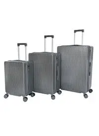 Morano 3-Piece Unisex Travel Luggage Trolley Set Grey