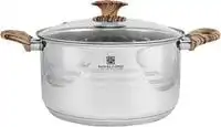 Royalford Stainless Steel Casserole With Glass Lid, Red, 28X15.5cm, Rf8550
