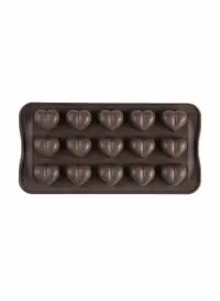 Generic 15-Slot Heart Shape Chocolate Candy Cake Mould Brown 20.5Centimeter