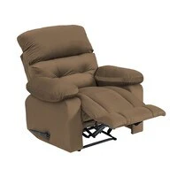 In House Velvet Classic Recliner Chair - Light Brown - NZ60