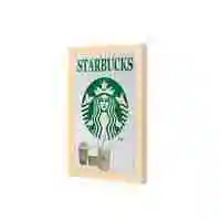 Lowha Starbucks Cups Wall Art Wooden Frame Wood Color 23X33cm