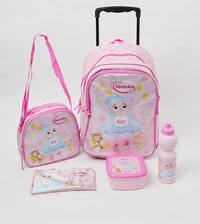 Back To School Set Bag Bambolina 5 Items (16" Trolley, Lunch Box, Pencil Case, Water Bottle, Lunch Bag)