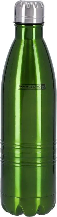 Royalford Rf5769Gr 500ml Vacuum Bottle - Double Wall Stainless Steel Flask & Water Bottle - Hot & Cold Leak-Resistant Sports Drink Bottle -