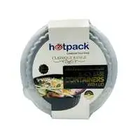 Hotpack Microwavable Container With Lid Round Black Base 32oz, 5 Pieces