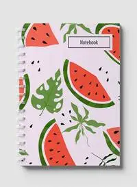 Lowha Spiral Notebook With 60 Sheets And Hard Paper Covers With Watermelon Vector Design, For Jotting Notes And Reminders, For Work, University, School