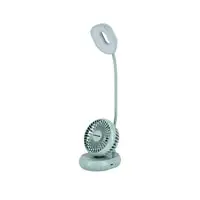 Olsenmark 2-in-1 LED Desk Lamp With Mini Fan, Flexible Neck, OMF1827, USB Charging, 3 Dimmable Brightness Option With 3 Speed Fan, Ideal For Table, Desk, Home, Office