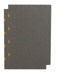 Paper-Oh - Circulo Grey on Orange A7 Notebook (unlined)