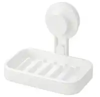 Soap dish with suction cup, white