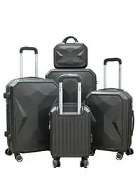 Morano 5-Piece Luggage Trolley Bag Set Dark Grey