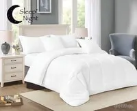 Sleep Night Hotel Comforter 4 Pieces Set Single Size 160x210cm 100% Cotton With Zipper Closure White