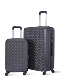Parajohn 2-Pieces Hardside Travel Trolley Luggage Set, Grey 20/28