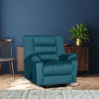 In House Velvet Rocking Recliner Chair - Dark Turquoise - Nice 02