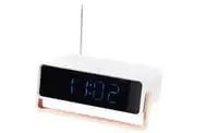 Alarm clock radio/bluetooth speaker, white/light pink16x5 cm