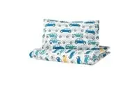Duvet cover 1 pillowcase for cot, cars/blue110x125/35x55 cm